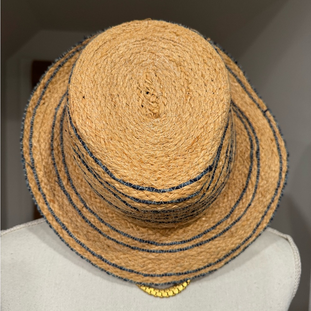 Stylish Straw Hat with Black Accents
